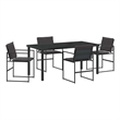 vidaXL Garden Dining Set 5 pcs Black Textilene and Steel