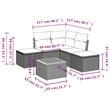 vidaXL 6 Piece Patio Sofa Set with Cushions Black Poly Rattan