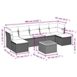 vidaXL 8 Piece Patio Sofa Set with Cushions Black Poly Rattan
