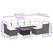 vidaXL 10 Piece Patio Sofa Set with Cushions Black Poly Rattan