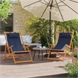 vidaXL Folding Beach Chairs 2 pcs Blue Fabric