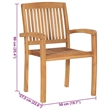 vidaXL Patio Chairs 2 pcs with Red Cushions Solid Teak Wood