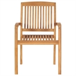 vidaXL Stacking Patio Chairs with Cushions 4 pcs Solid Teak Wood