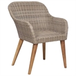 vidaXL Patio Chairs with Cushions 2 pcs Poly Rattan Brown