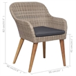 vidaXL Patio Chairs with Cushions 2 pcs Poly Rattan Brown
