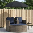 vidaXL Garden Sofa 8 pcs Poly Rattan Grey and Navy Blue