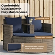 vidaXL Garden Sofa 8 pcs Poly Rattan Grey and Navy Blue