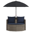 vidaXL Garden Sofa 8 pcs Poly Rattan Grey and Navy Blue