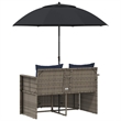 vidaXL Garden Sofa 8 pcs Poly Rattan Grey and Navy Blue