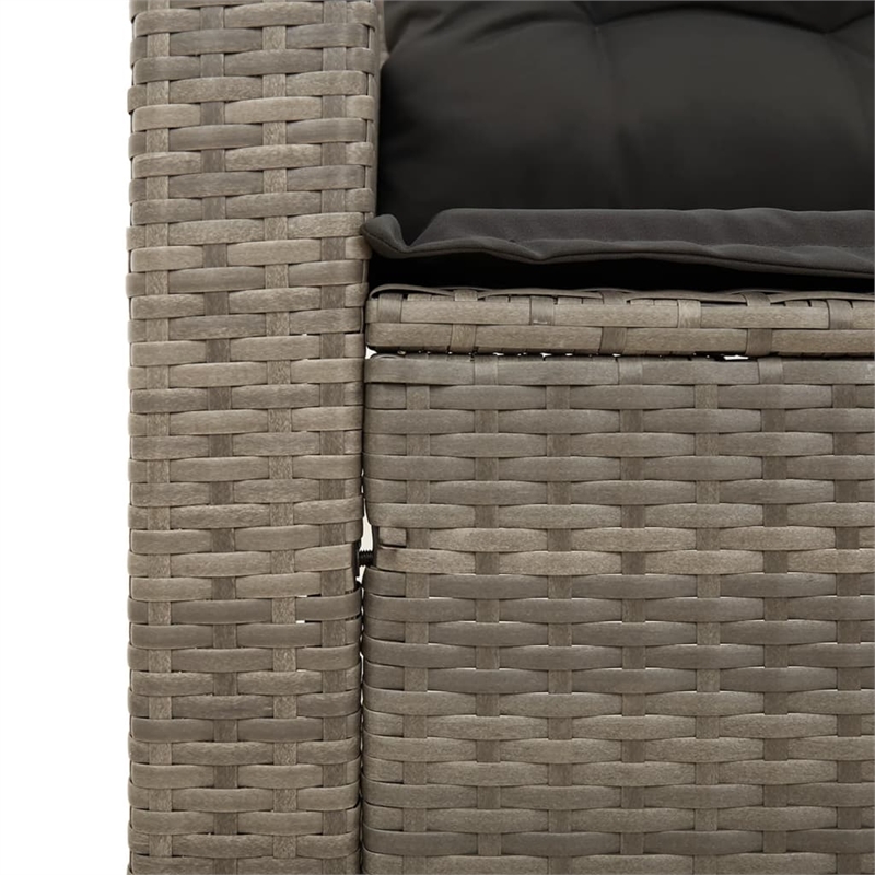 vidaXL 5 Piece Patio Sofa Set with Cushions Gray Poly Rattan Acacia
