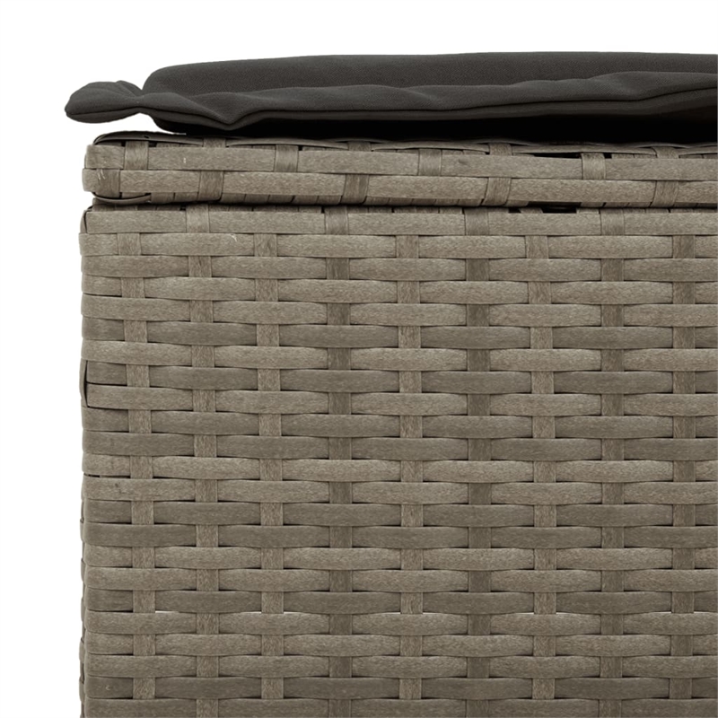 vidaXL 5 Piece Patio Sofa Set with Cushions Gray Poly Rattan Acacia