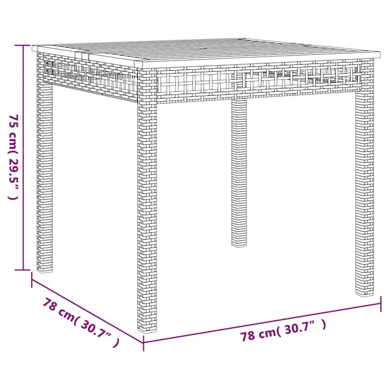 vidaXL 5 Piece Patio Dining Set with Cushions Beige Poly Rattan