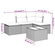 vidaXL 5 Piece Patio Sofa Set with Cushions Black Poly Rattan