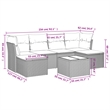 vidaXL 7 Piece Patio Sofa Set with Cushions Black Poly Rattan