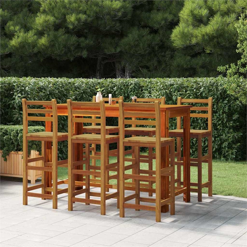 vidaXL Bar Stools 6 pcs Solid Wood Acacia