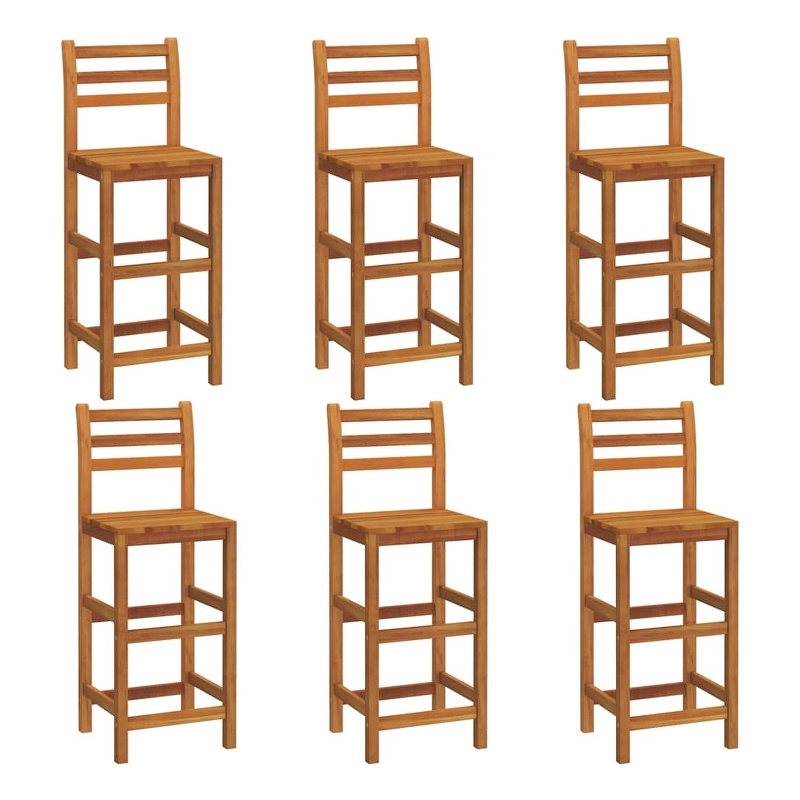 vidaXL Bar Stools 6 pcs Solid Wood Acacia