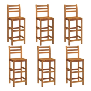 vidaXL Bar Stools 6 pcs Solid Wood Acacia