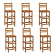vidaXL Bar Stools 6 pcs Solid Wood Acacia