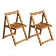 vidaXL Folding Patio Chairs 2 pcs Solid Acacia Wood
