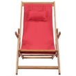 vidaXL Folding Beach Chair Fabric and Wooden Frame Red