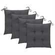 vidaXL Stacking Patio Chairs with Cushions 4 pcs Solid Teak Wood