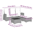 vidaXL 3 Piece Patio Sofa Set with Cushions L-shaped Gray Poly Rattan