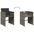 vidaXL 7 Piece Patio Dining Set with Cushions Gray Poly Rattan
