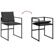 vidaXL 7 Piece Patio Dining Set with Cushions Black Textilene