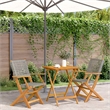 vidaXL 3 Piece Bistro Set Gray Poly Rattan and Solid Wood