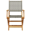 vidaXL 3 Piece Bistro Set Gray Poly Rattan and Solid Wood