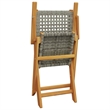vidaXL 3 Piece Bistro Set Gray Poly Rattan and Solid Wood