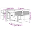 vidaXL 5 Piece Patio Dining Set with Cushions Black Textilene