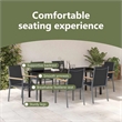 vidaXL Garden Dining Set 7 pcs Black Powder-coated Steel