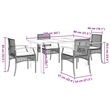 vidaXL 5 Piece Patio Dining Set with Cushions Gray Poly Rattan