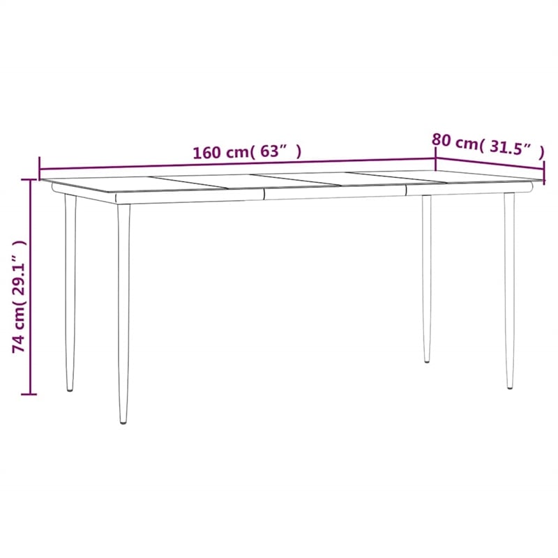 vidaXL 5 Piece Patio Dining Set with Cushions Gray Poly Rattan