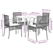 vidaXL 5 Piece Patio Dining Set with Cushions Gray Poly Rattan