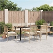 vidaXL 7 Piece Patio Dining Set with Cushions Beige Poly Rattan