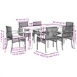 vidaXL 7 Piece Patio Dining Set with Cushions Beige Poly Rattan