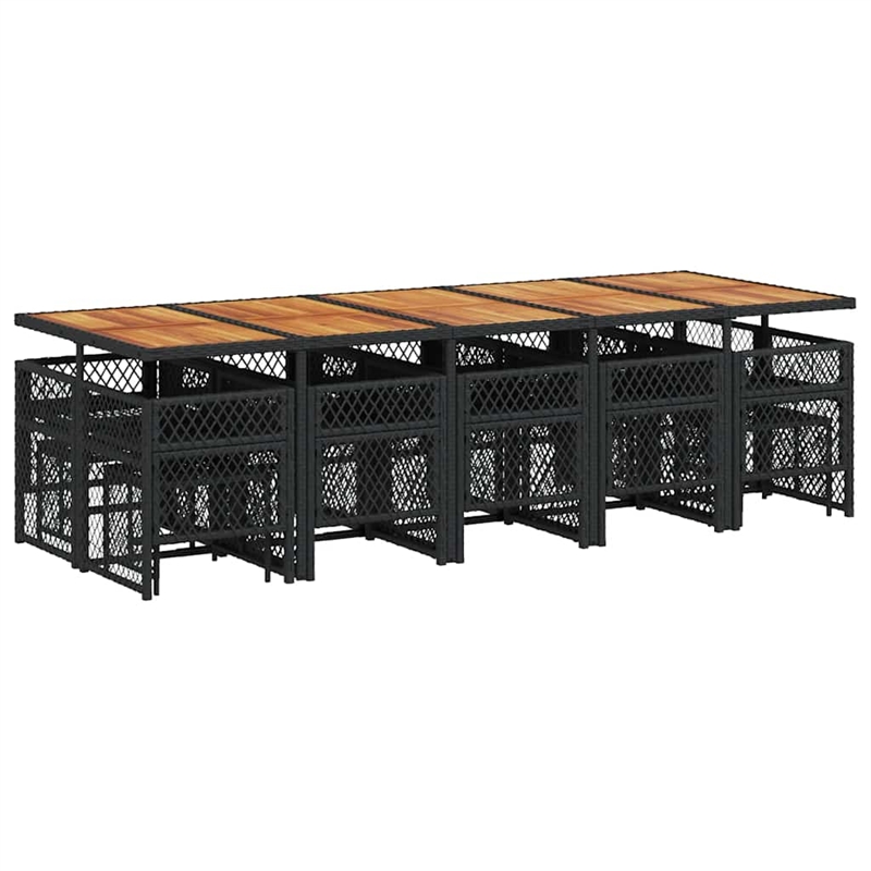 vidaXL Garden Dining Set Black/Cream White