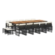 vidaXL Garden Dining Set Black/Cream White