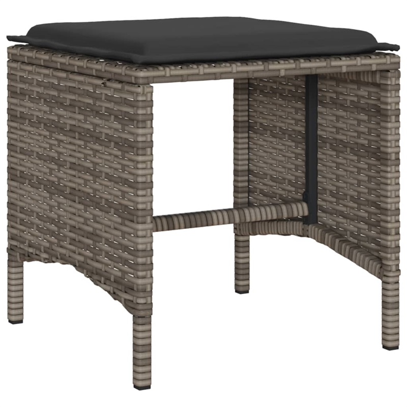 vidaXL 6 Piece Patio Sofa Set with Cushions Gray Poly Rattan