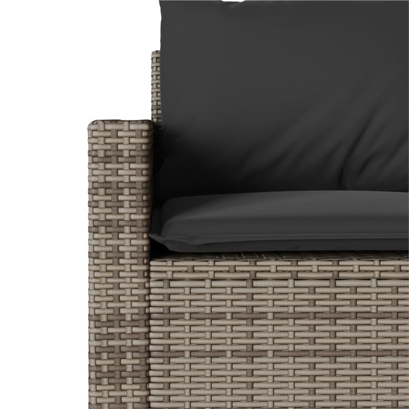 vidaXL 6 Piece Patio Sofa Set with Cushions Gray Poly Rattan