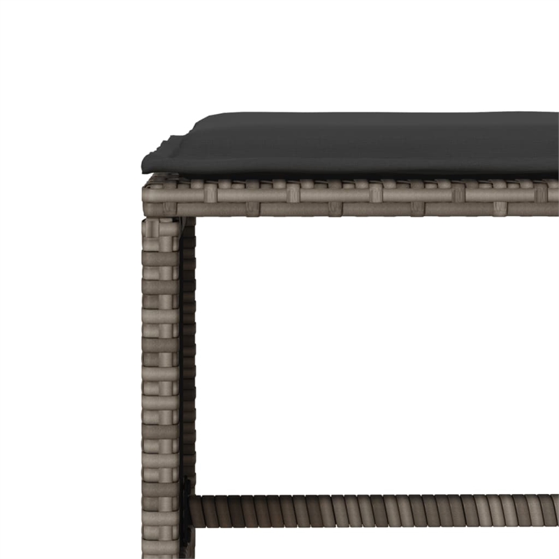 vidaXL 6 Piece Patio Sofa Set with Cushions Gray Poly Rattan