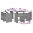 vidaXL 9 Piece Patio Dining Set with Cushions Beige Poly Rattan