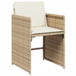 vidaXL 9 Piece Patio Dining Set with Cushions Beige Poly Rattan
