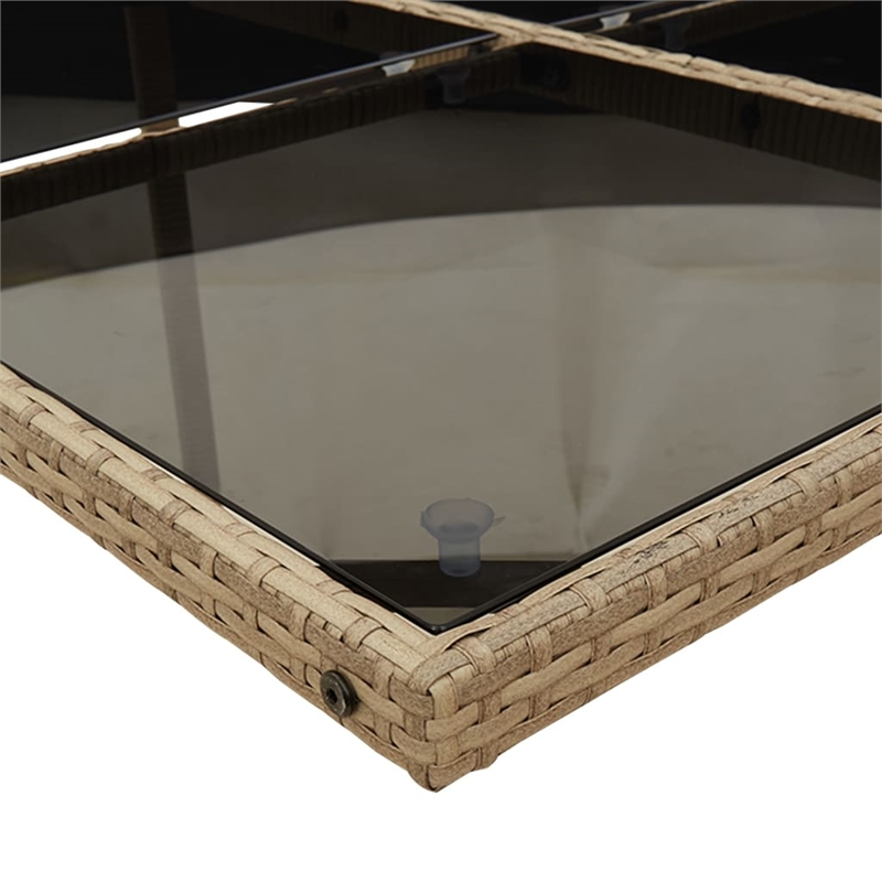 vidaXL 9 Piece Patio Dining Set with Cushions Beige Poly Rattan