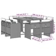vidaXL 9 Piece Patio Dining Set with Cushions Beige Poly Rattan