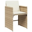 vidaXL 9 Piece Patio Dining Set with Cushions Beige Poly Rattan
