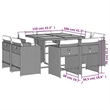 vidaXL 9 Piece Garden Dining Set with Cushions Grey Poly Rattan
