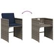vidaXL 9 Piece Garden Dining Set with Cushions Grey Poly Rattan